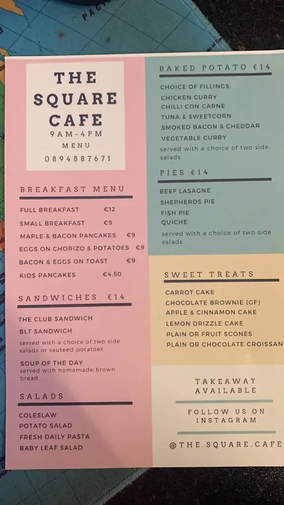 Menu_The Square Cafe_Claremorris_imagen_2