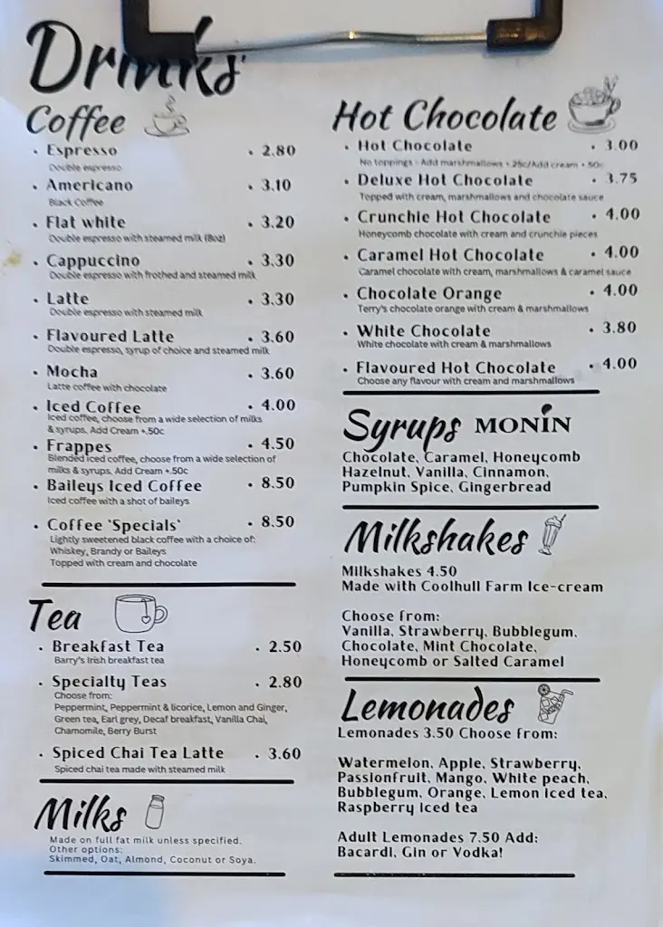 Menü_The Garden Cafe_Rosslare_Bild_1