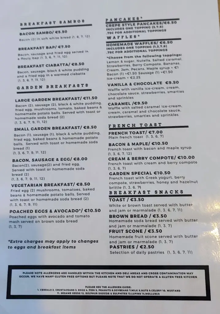 Menü_The Garden Cafe_Rosslare_Bild_2