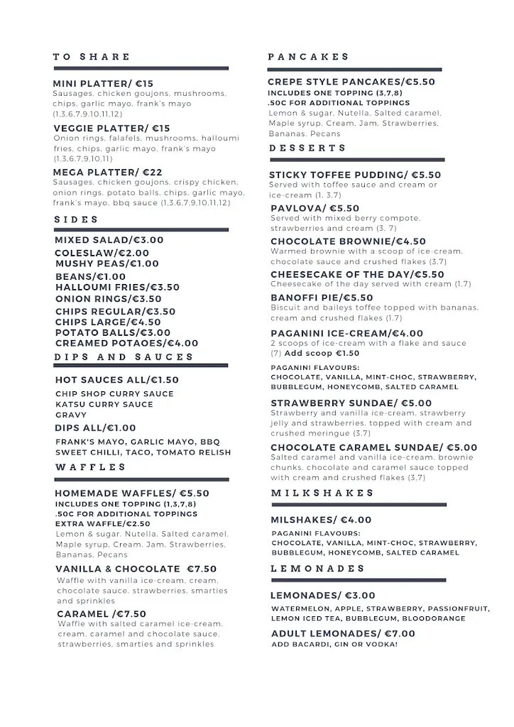 Menü_The Garden Cafe_Rosslare_Bild_3