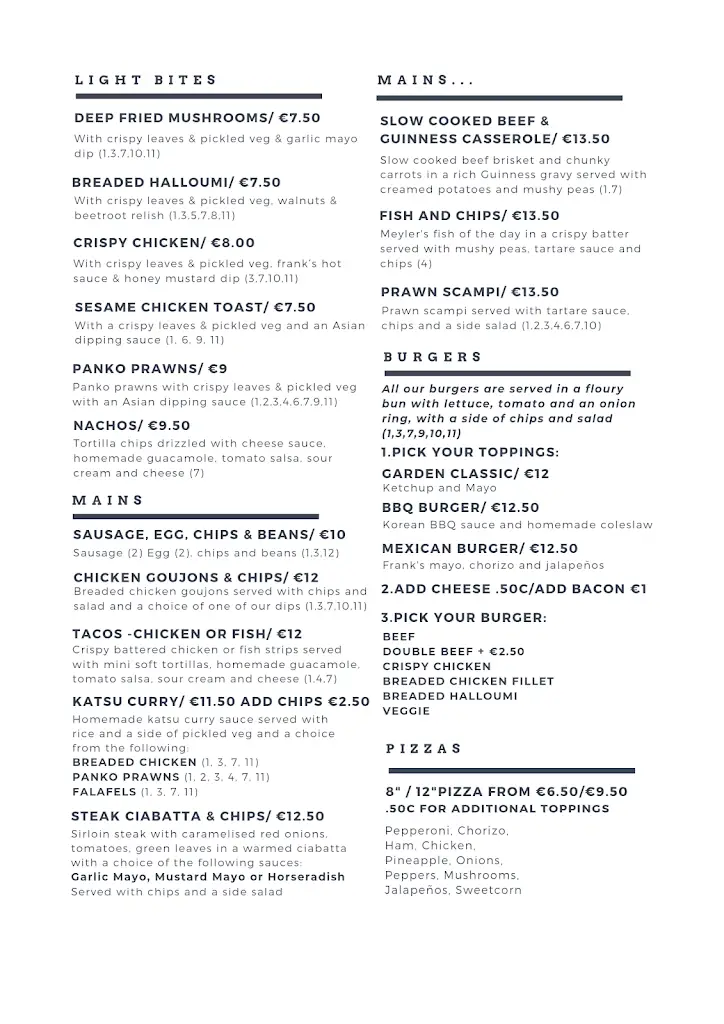 Menü_The Garden Cafe_Rosslare_Bild_4