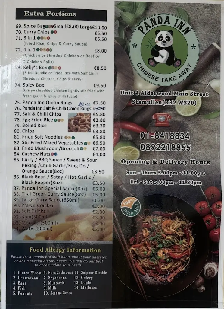 Menü_Panda Inn Stamullen_Stamullin_Bild_3