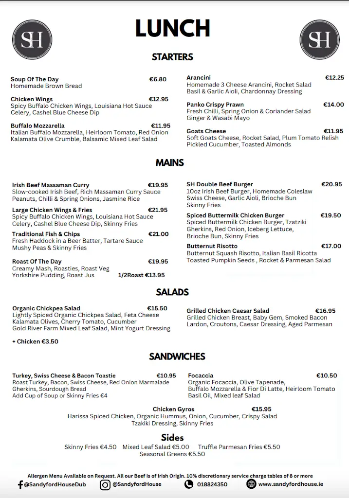 Menu_Sandyford House_Sandyford_image_2