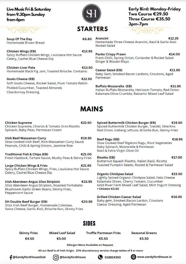 Menu_Sandyford House_Sandyford_image_3