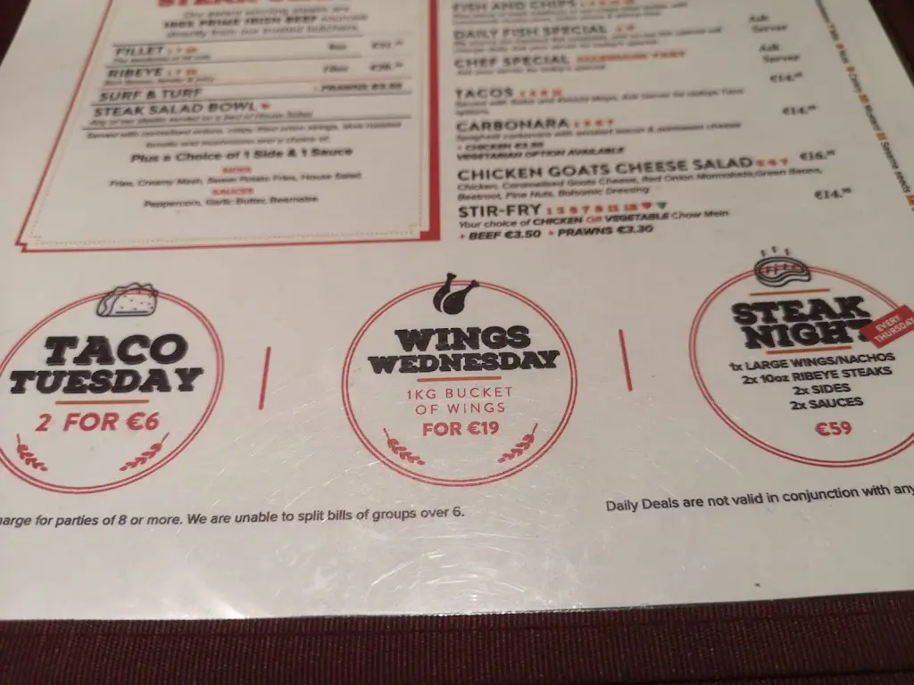 Menu_The Station at Molloys_Tallaght_image_4