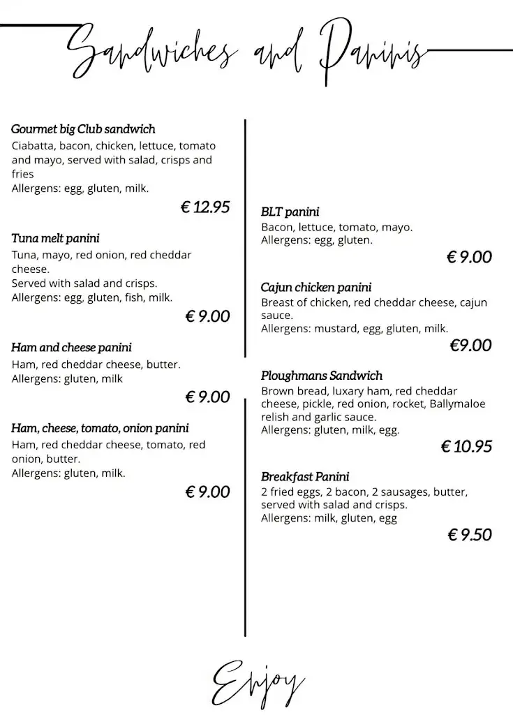 Menu_Gourmet Shankill Cafe-Restaurant_Shankill_image_4