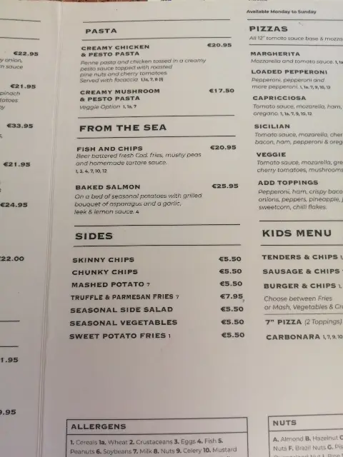 Menu_Brady's Shankill_Shankill_image_2