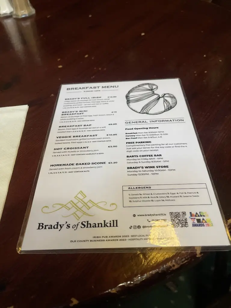 Menu_Brady's Shankill_Shankill_image_3