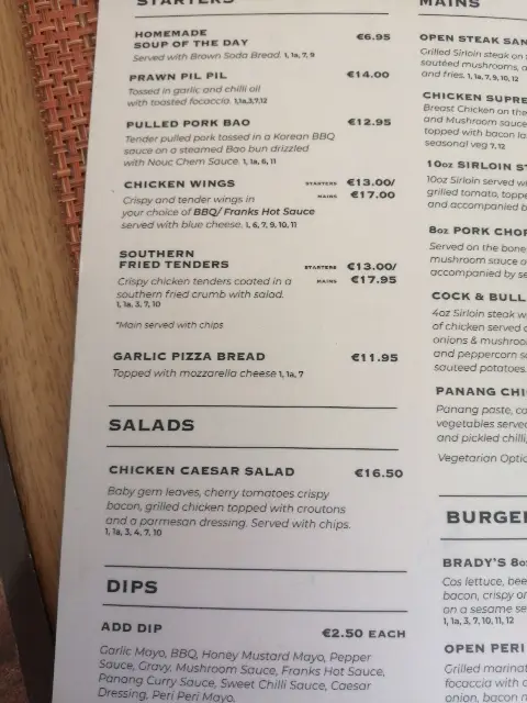 Menu_Brady's Shankill_Shankill_image_4