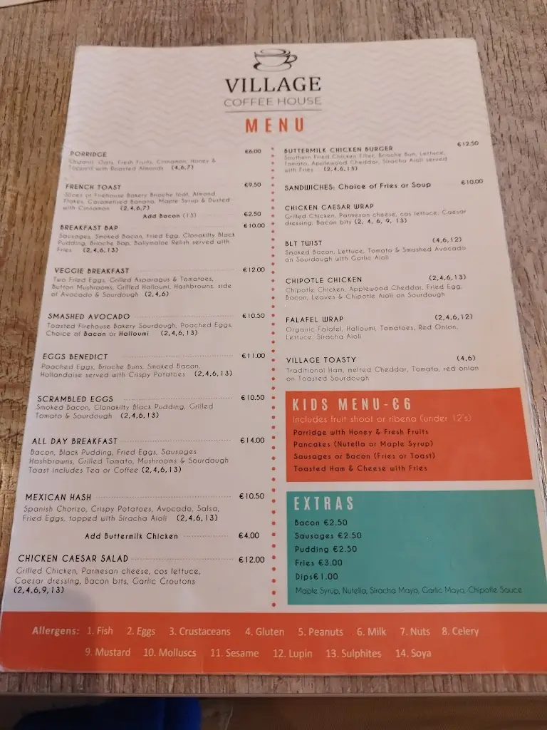 Menü_Village Coffee House_Templeogue_Bild_3