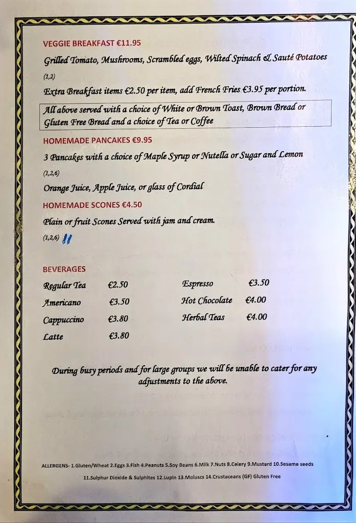 Menu_D'Arcy McGee's_Templeogue_image_4