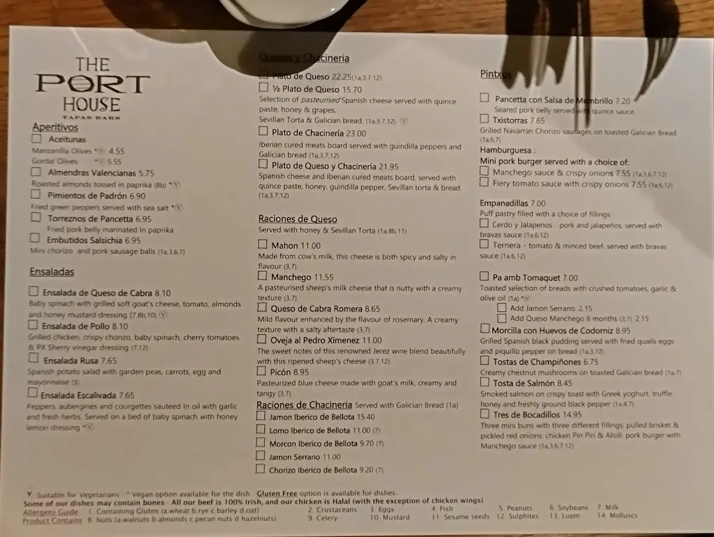 Menu_The Port House_South Dublin_image_1