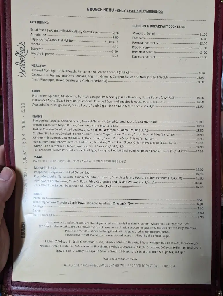 Menu_Isabelle's Restaurant_South Dublin_immagine_3