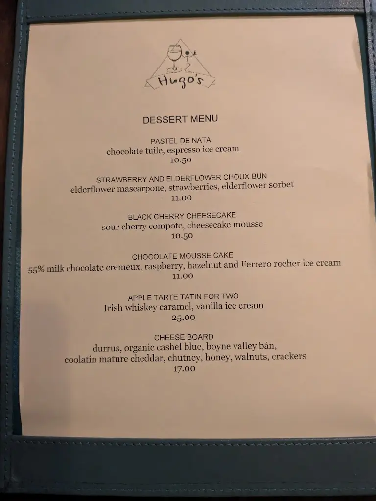 Menü_Hugo's Restaurant_South Dublin_Bild_1