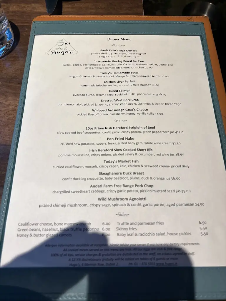 Menü_Hugo's Restaurant_South Dublin_Bild_3