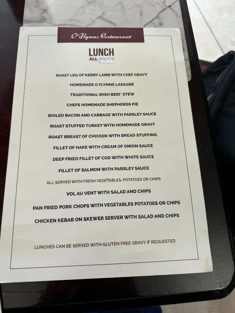 Menu_O'Flynns Restaurant_Abbeyfeale_imagen_3