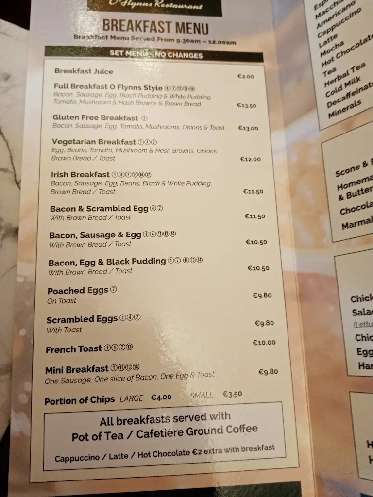 Menu_O'Flynns Restaurant_Abbeyfeale_imagen_4