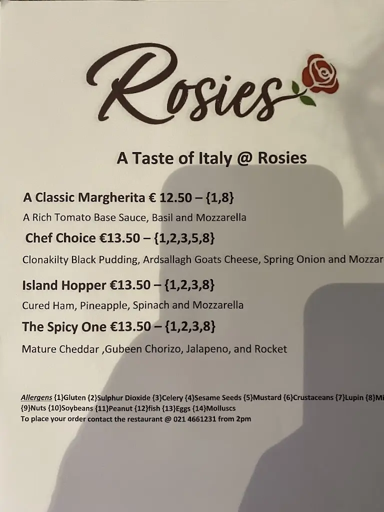 Menu_Rosies Bar_Aghada_imagen_1