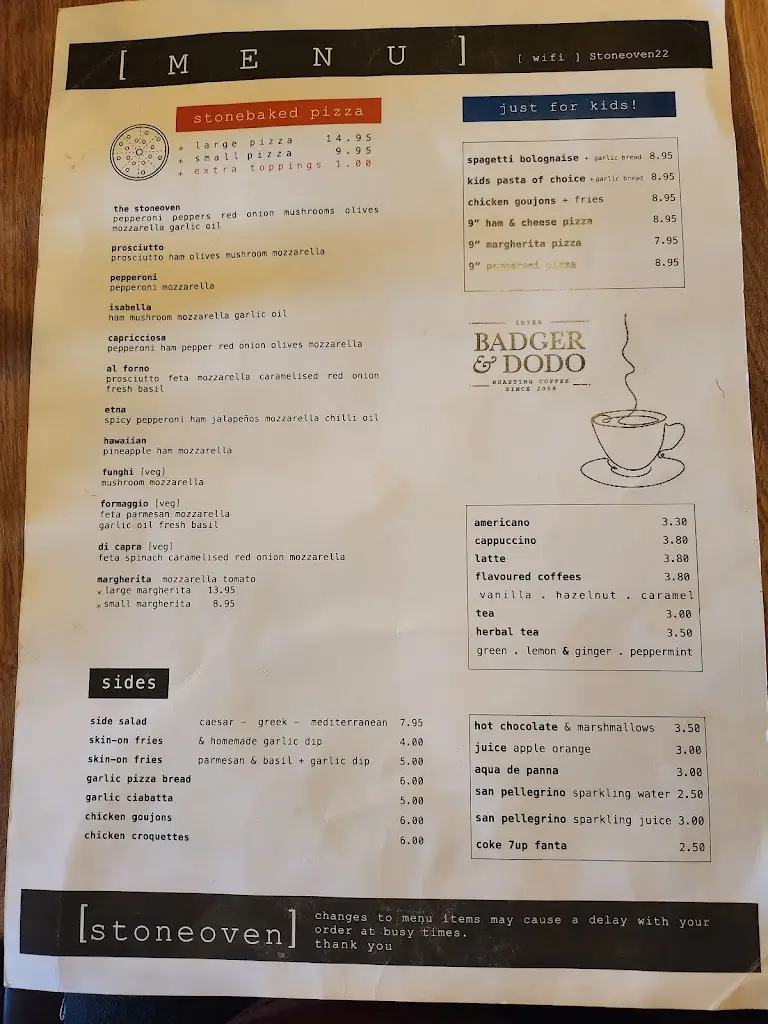 Menu_Stone Oven Bistro_Caherconlish_imagen_2