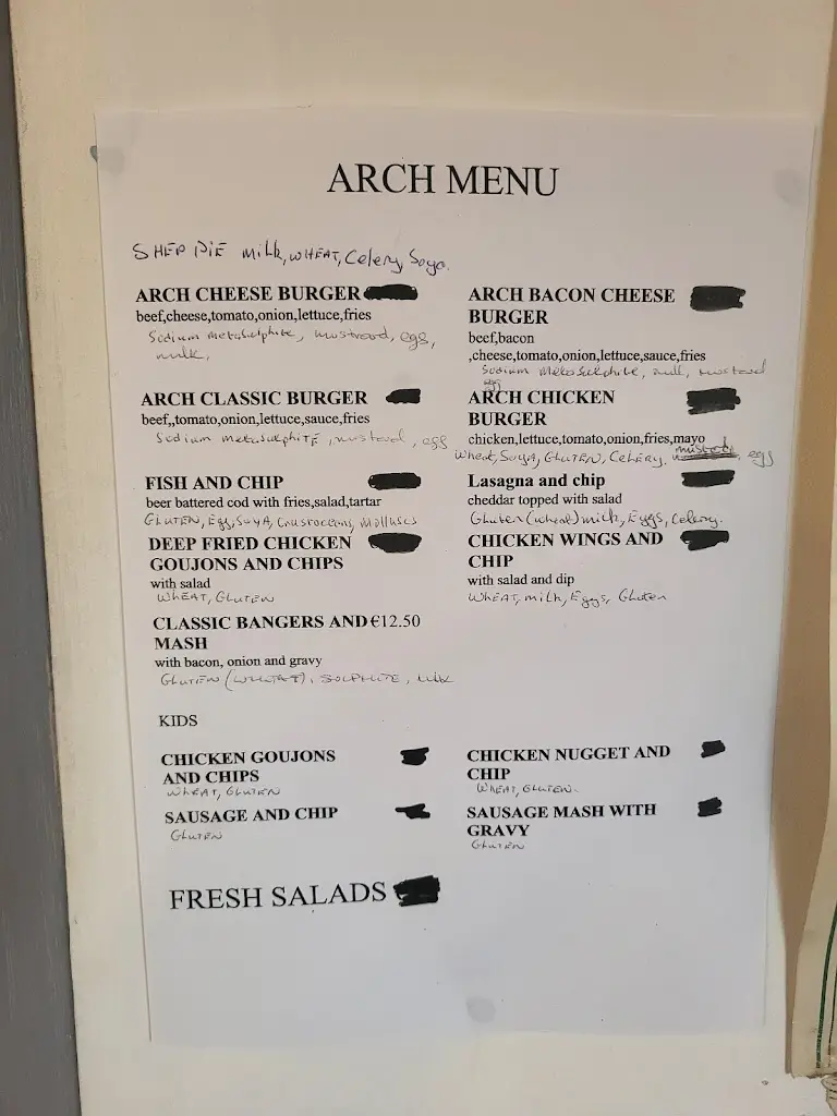 Menu_The Arches Restaurant Adare_Askeaton_imagen_3