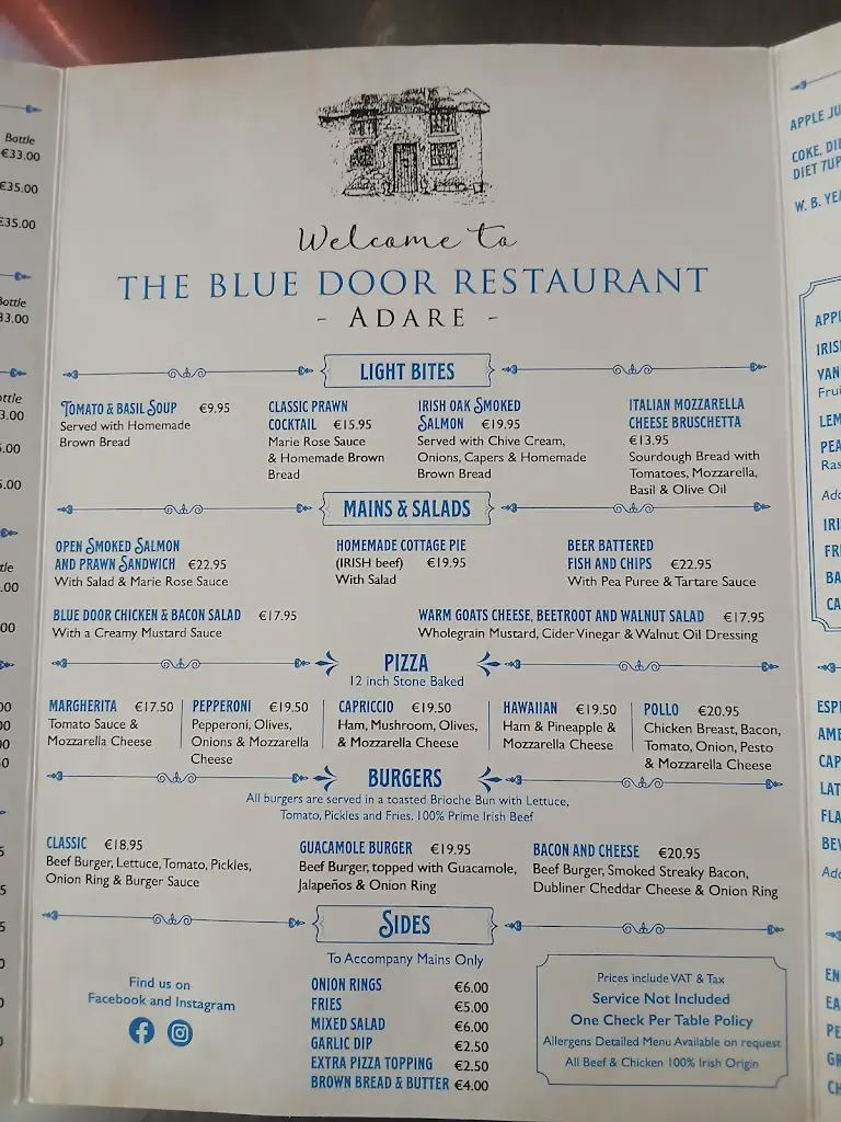 Menu_Blue Door Restaurant_Askeaton_imagen_3