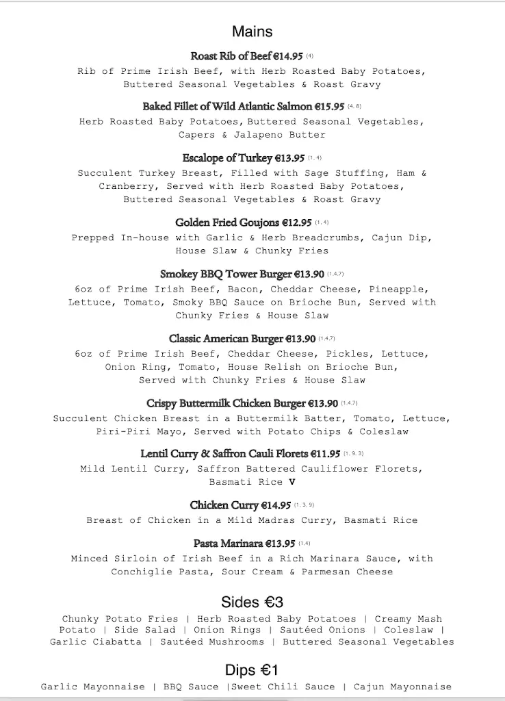 Menu_The Arches Restaurant - Claregalway_Claregalway_image_3