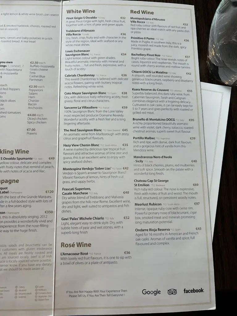 Menu_Tuscany Bistro Castletroy_Annacotty_image_2