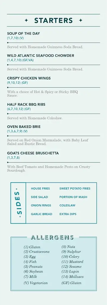 Menu_The Top House_Annacotty_image_2