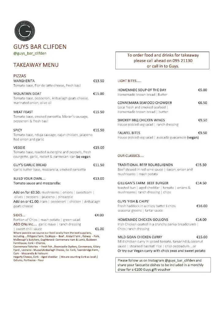 Menu_Guy's Seafood Bar Clifden_Clifden_image_1