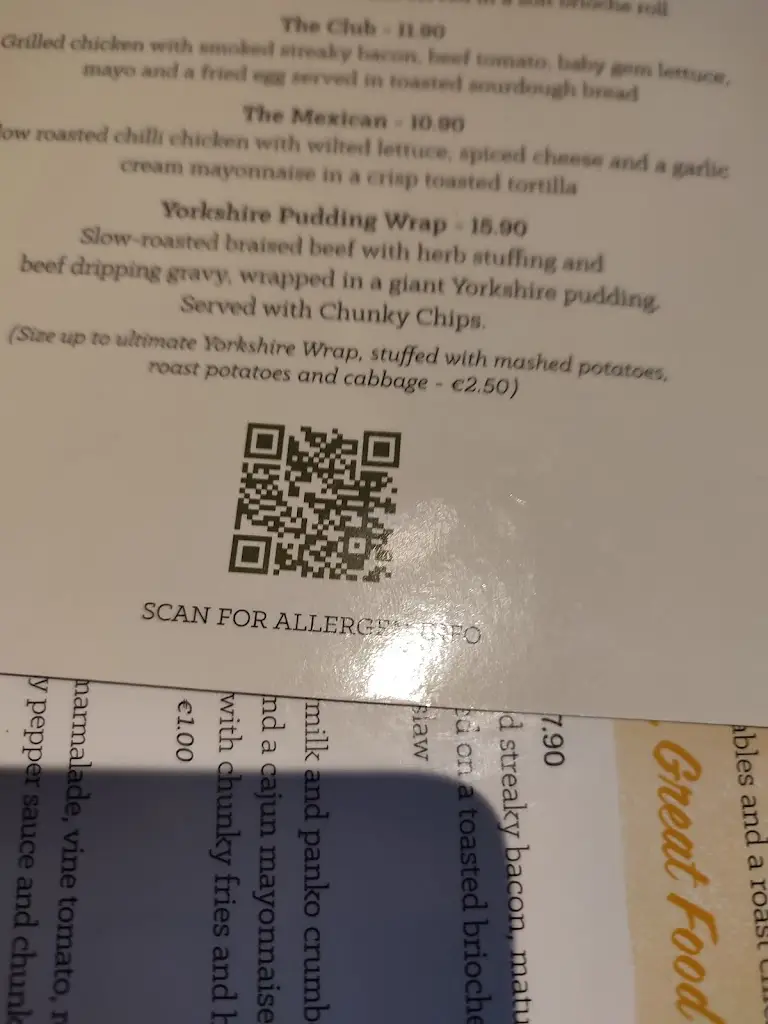 Menü_MJ Finnegan's_Annacotty_Bild_3