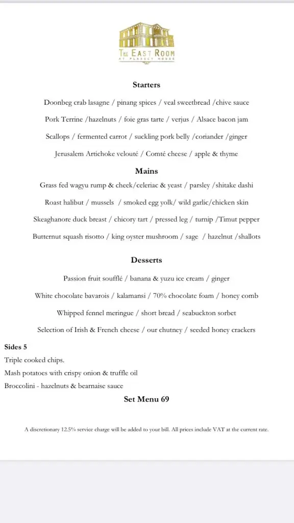Menu_The East Room Restaurant | Plassey House_Annacotty_image_2