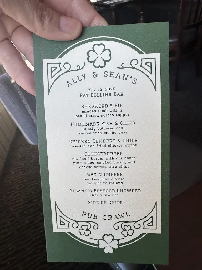 Menü_Pat Collins Bar_Adare_Bild_1