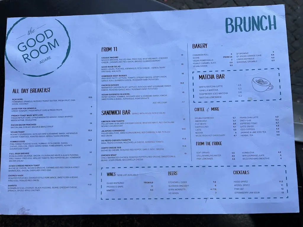 Menu_The Good Room Café_Adare_image_1