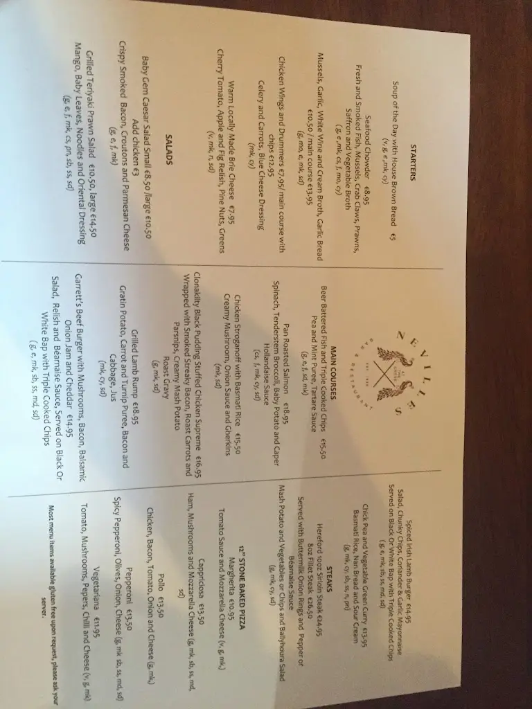 Menu_Neville's Cross Inn_Adare_image_4