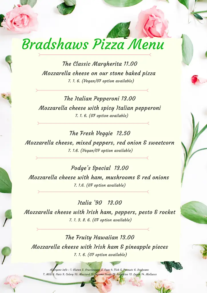 Menu_Bradshaw's Bar_Castleconnell_imagen_2