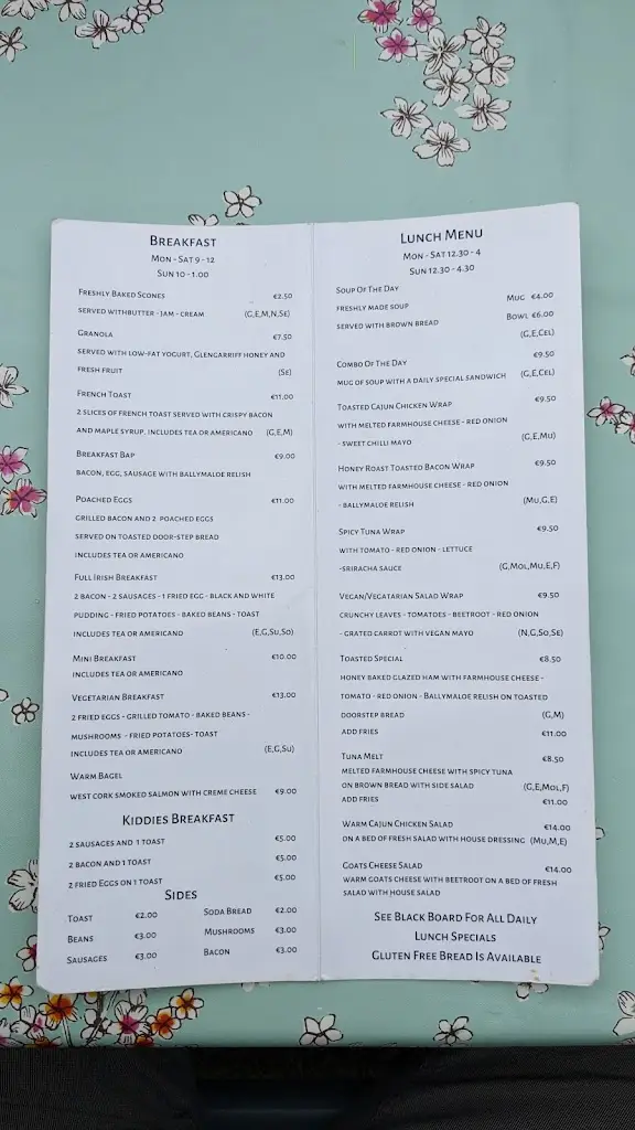 Menu_Teasey's Bistro_Bantry_image_1