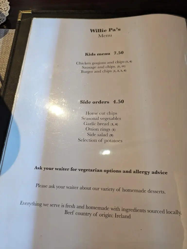 Menu_Willie Pas Bar & Restaurant_Bantry_image_2