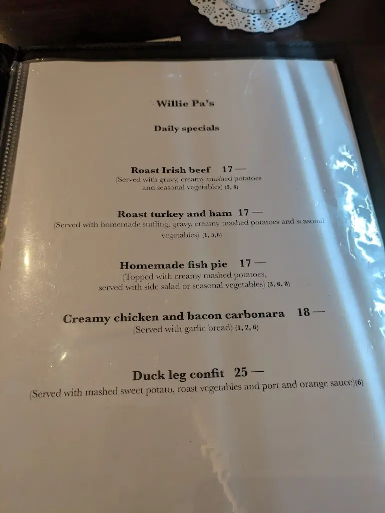 Menu_Willie Pas Bar & Restaurant_Bantry_image_3