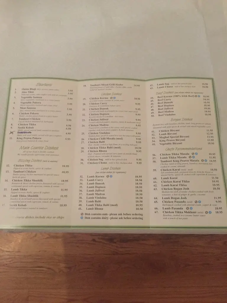 Menu_Moghul Indian Restaurant_Bantry_imagen_1