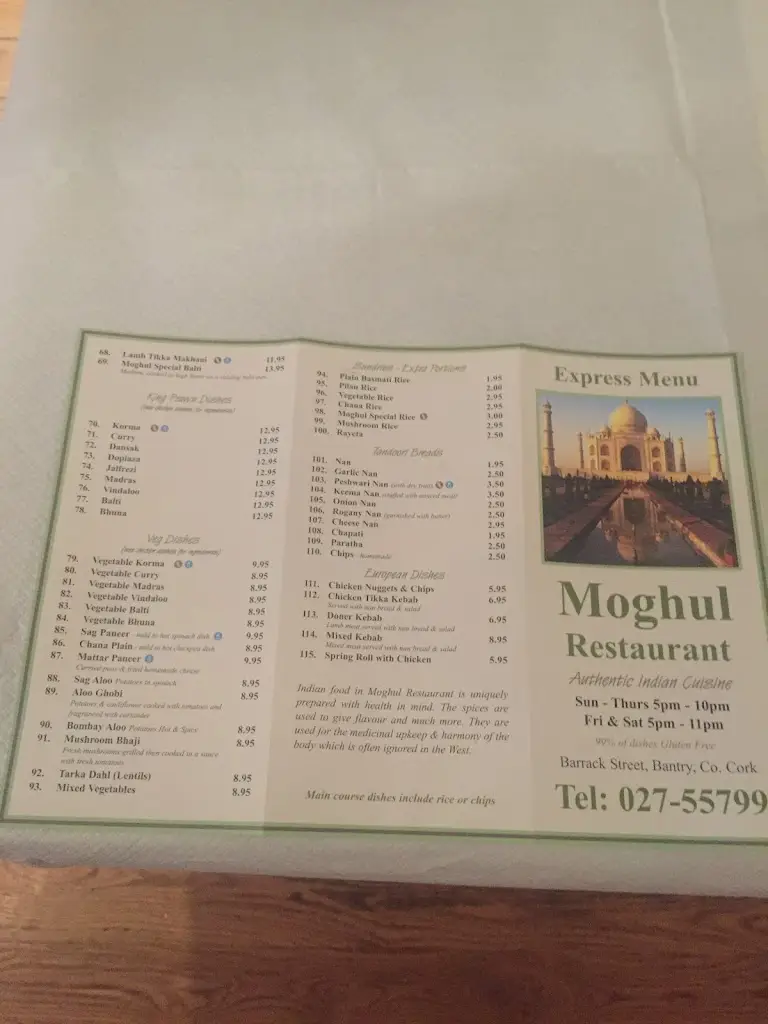 Menu_Moghul Indian Restaurant_Bantry_imagen_2