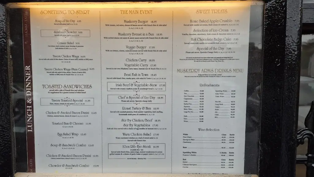 Menu_Muskerry Arms Bar and B&B Blarney_Blarney_image_3