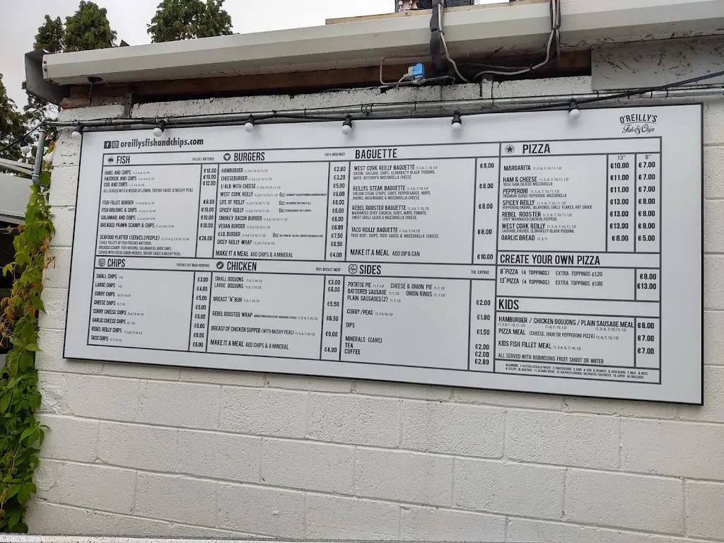 Menu_O'Reillys Fish & Chips_Castlemartyr_immagine_1