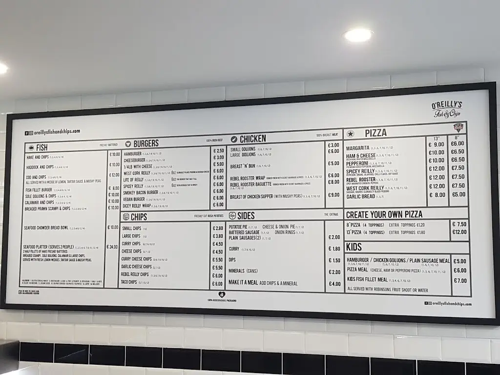 Menu_O'Reillys Fish & Chips_Castlemartyr_immagine_2