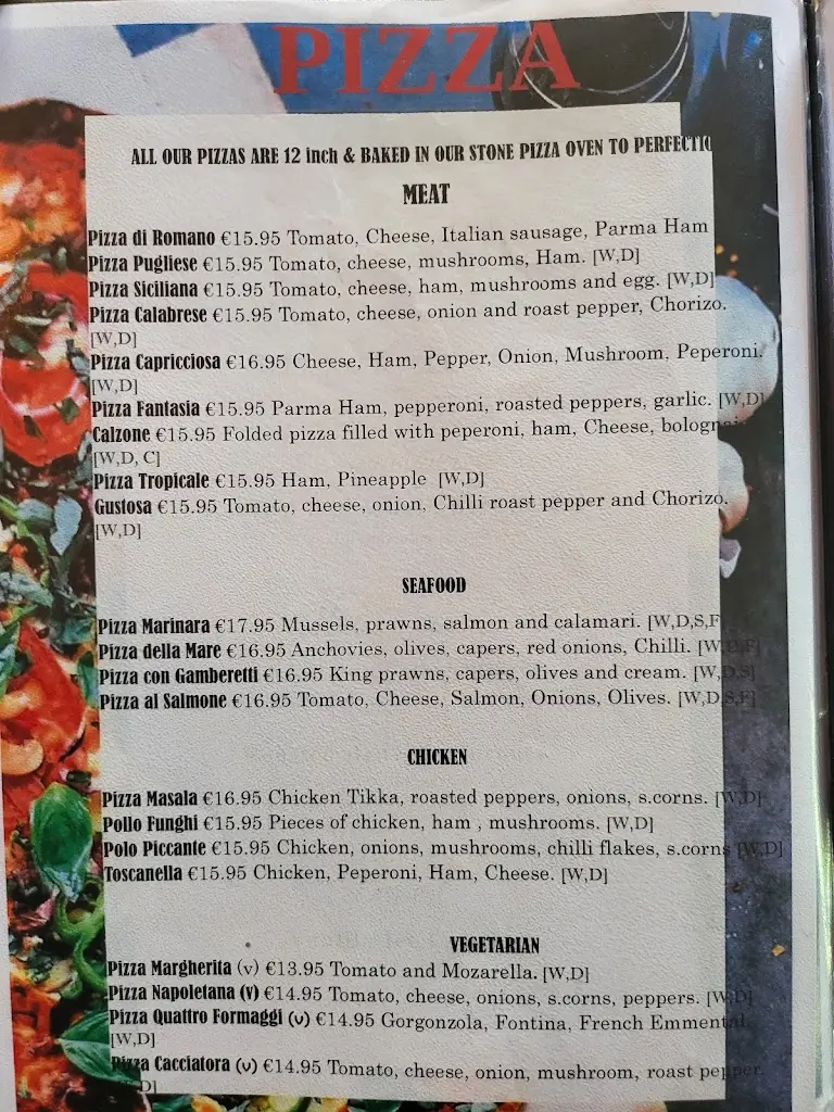 Menu_Ristorante Romano_Carrigaline_imagen_3