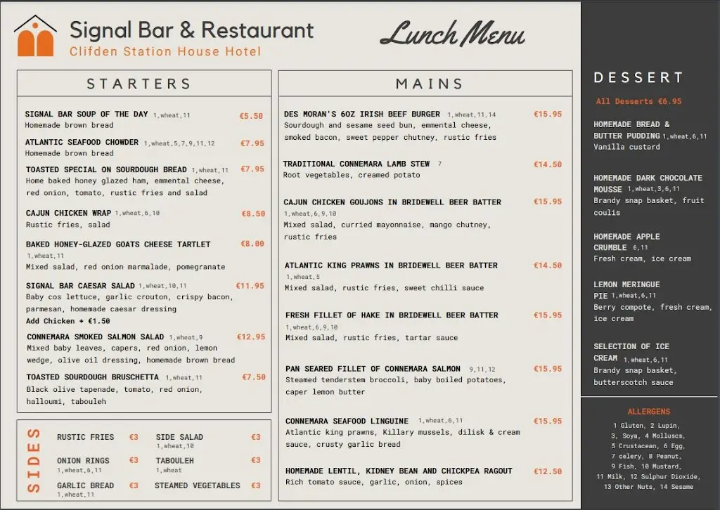 Menu_Signal Bar and Restaurant_Clifden_image_2