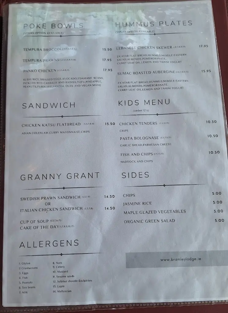 Menu_Bramley Lodge_Carrigtwohill_image_2