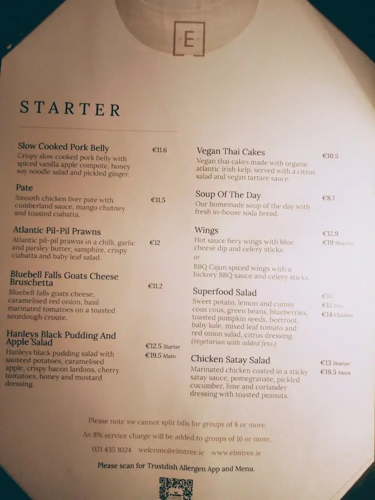 Menu_The Elm Tree Glounthaune_Carrigtwohill_image_1
