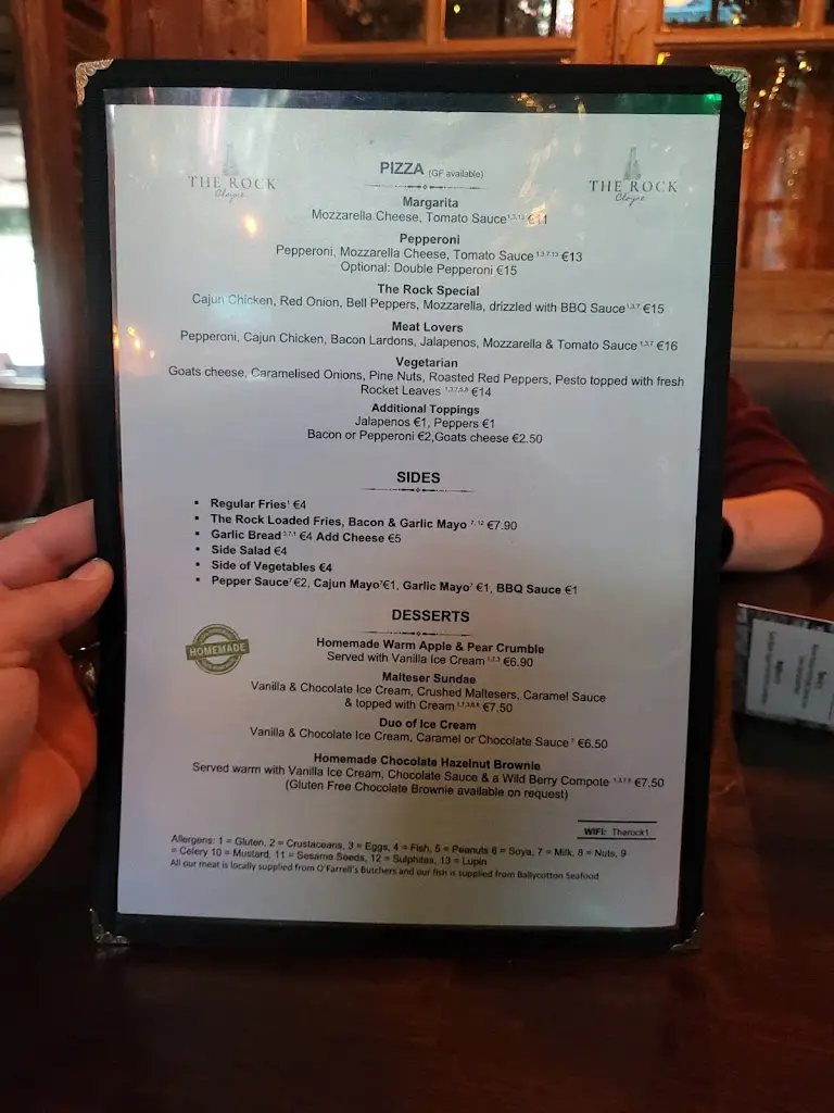 Menu_The Rock Cloyne_Cloyne_image_1