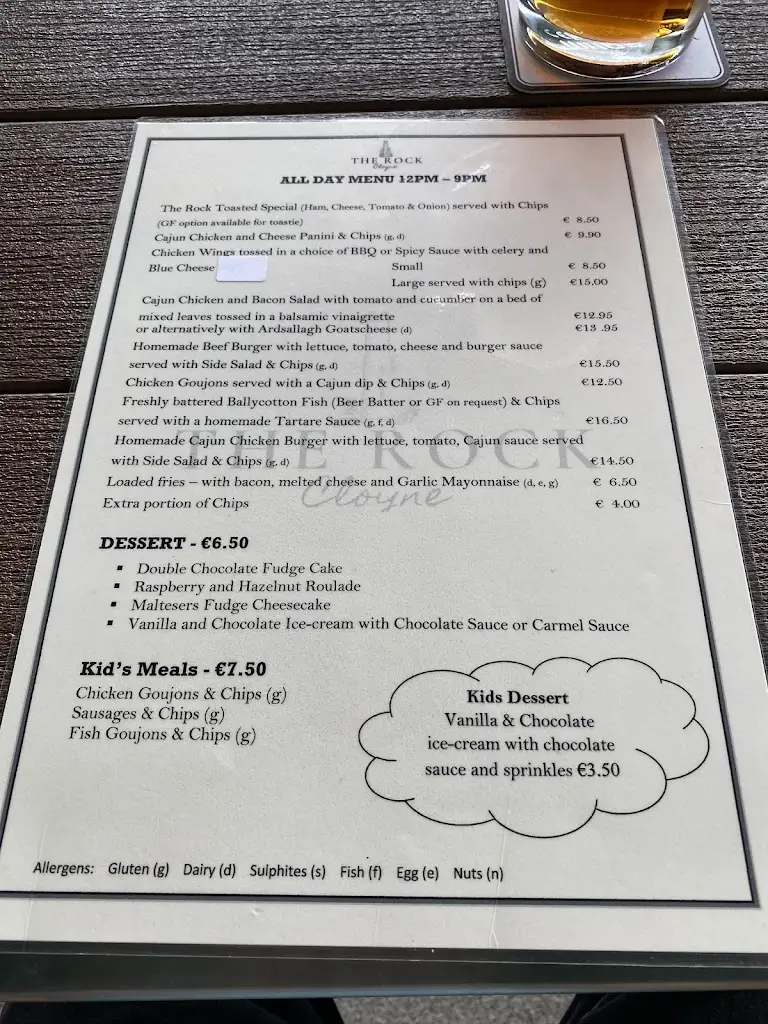 Menu_The Rock Cloyne_Cloyne_image_3