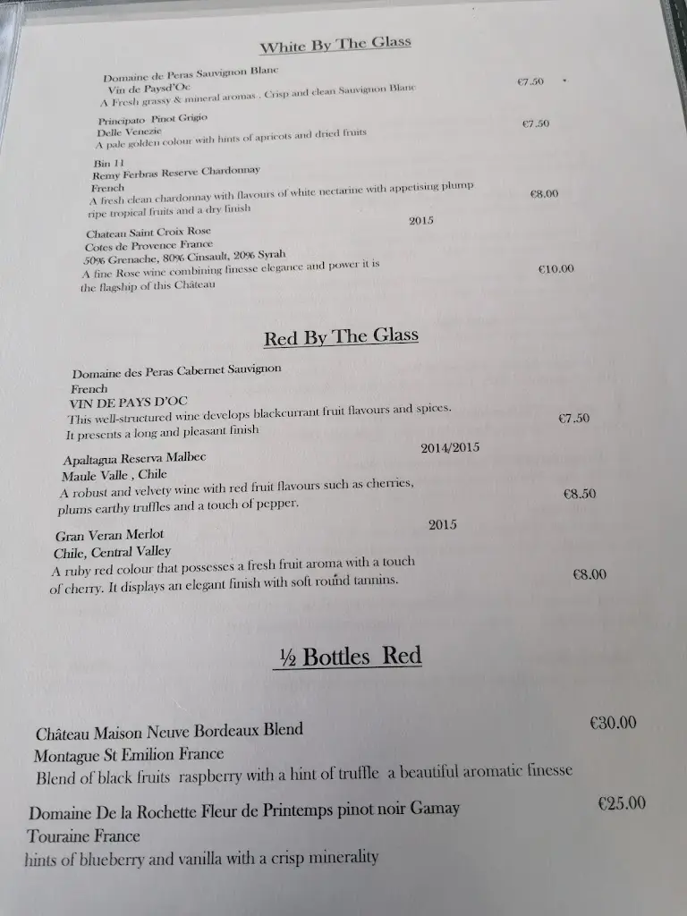 Menu_Jacks' Coastguard Restaurant_Ciarraí_image_1